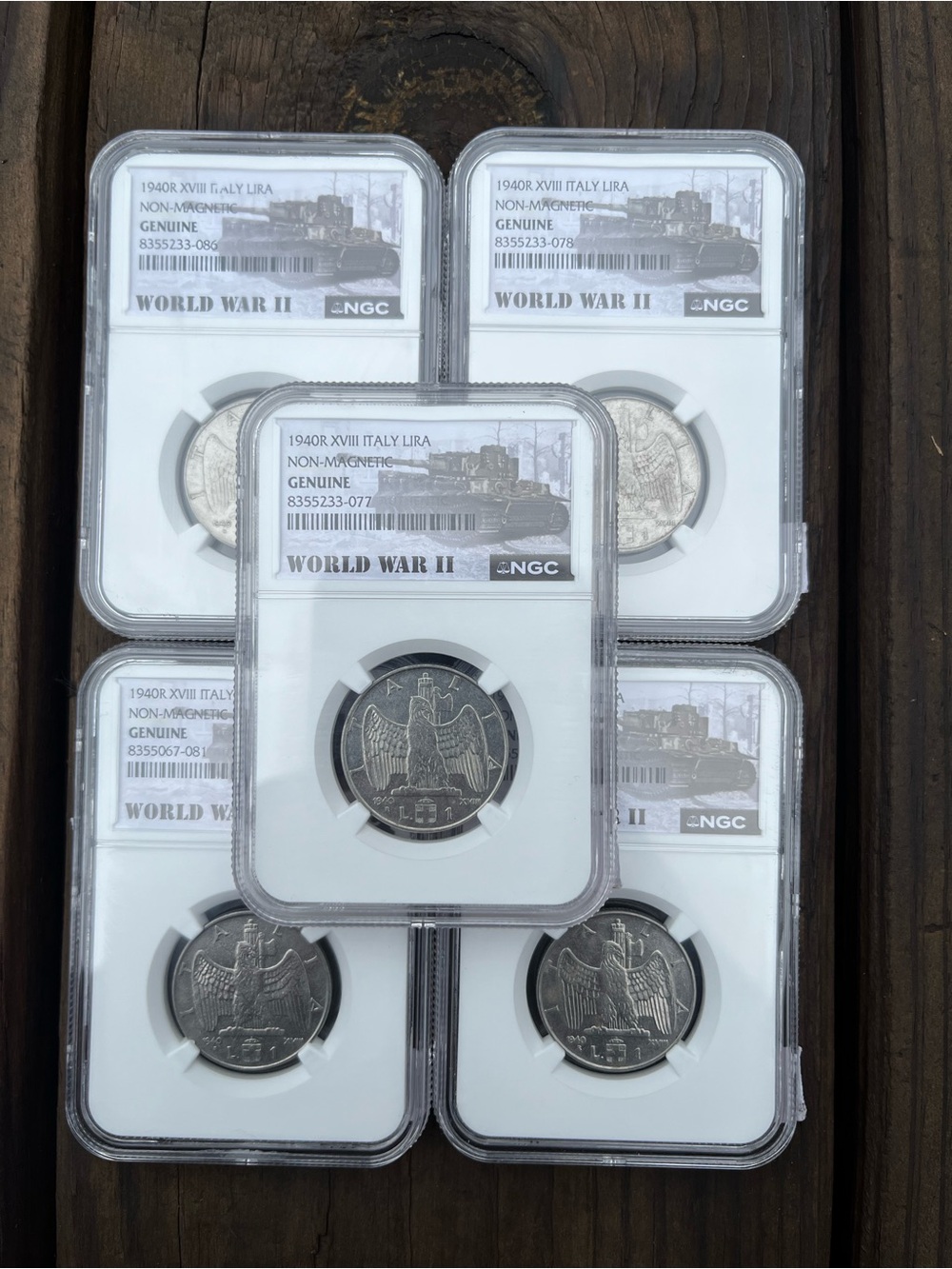 G 1940 R XV111 Italy LIRA non magnetic coins